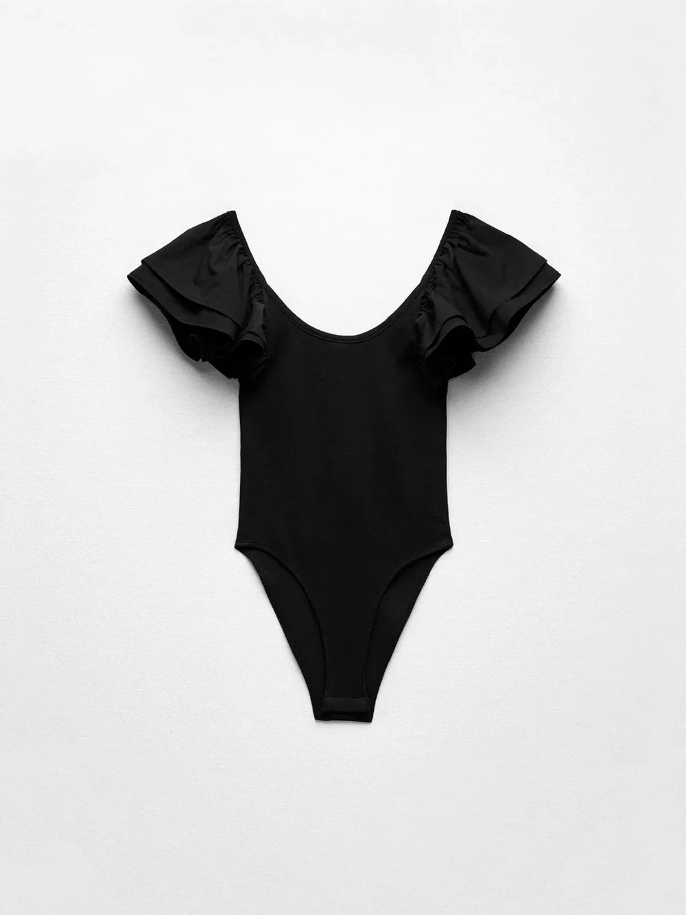 Zara Ruffled bodysuit black/NWT